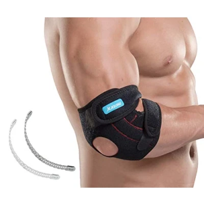Imagen de Vintree Codera Deportivas Tendinitis con Estabilizadores Dobles de Resortes Codo Golf Ajustable Tenista Compresión para Esguince Artritis Epicondilitis Alivio del Dolor