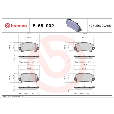 Imagen de BREMBO P 68 002 Juego de pastillas freno con avisador acústico desgaste sin accesorios RENAULT: 5 Hatchback, 21 Berlina, 25