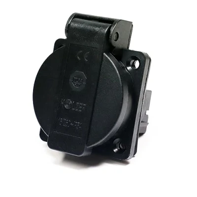 Imagen de 8 unidades/enchufe Schuko 16 A con IP54 / + junta de brida (negro)