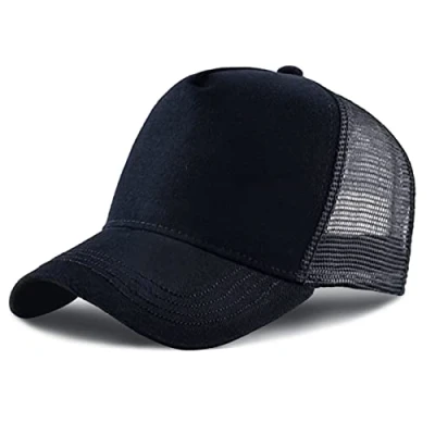 Imagen de 5 Paneles Gorra de béisbol, Malla, Ajustable Snapback, Mesh Sólidos Colores Unisex (Negro)