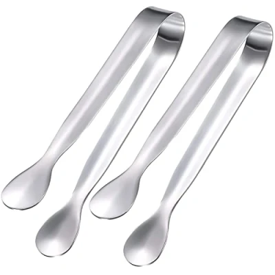 Imagen de 2 Piezas Pinzas hielo,Pinzas Para azúcar,Pinzas hielo de acero inoxidable,Alicates Hielo,Mini Servir,para Cubitos Hielo,Azúcar,Cocina,Bar,Cafetería,Buffet,11cm