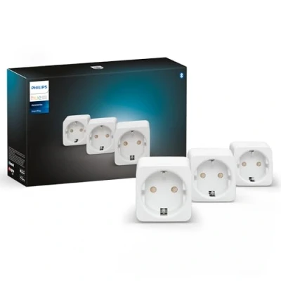 Imagen de Philips Hue Enchufe Inteligente, Compatible con Amazon Alexa (Echo, Echo Dot), blanco Pack x3 Enchufes Inteligentes