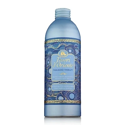 Imagen de Tesori d&#039;Oriente gel de baño en crema Thalasso Therapy, con extracto agua las islas Fiji y algas marinas, limpia la piel aporta frescura e hidratación, 500 ml