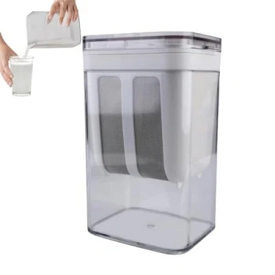 Imagen de tamiz de yogur griego separador suero leche: Fácil tapa colador leche con malla, para jugo cocina del hogar (blanco)