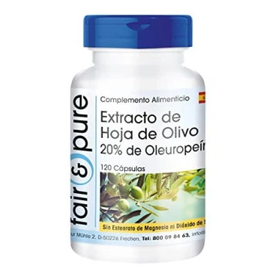 Imagen de Fair &amp; Pure® Extracto de Hoja Olivo 20% Oleuropeína Olive Leaf Extract Alta pureza 120 Cápsulas