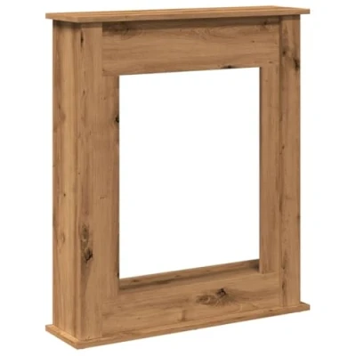 Imagen de vidaXL Borde de Chimenea Madera ingeniería Roble Artisan 75x20x87,5 cm, Envolvente Chimenea, repisa