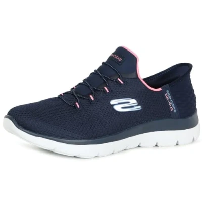 Imagen de Skechers Wide Fit Summits Zapatillas, Mujer, Talla: 40, Navy/pink Zapatos