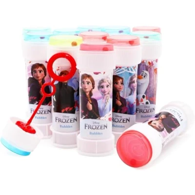 Imagen de Toyland® Frozen Bubble Tubs 12 Pack con varitas, solución de 60 ml y Tapa Laberinto novedosa Juguetes Bolsillo para Fiestas