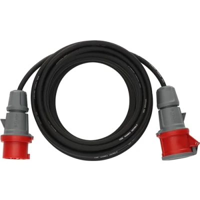 Imagen de Brennenstuhl cable alargador de 10 m enchufe CEE 400V/16A (5 polos, conector CEE, para uso en exteriores, comercio y industria, Made in Germany) negro