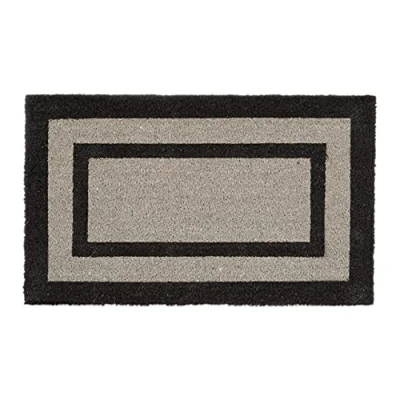 Imagen de Relaxdays Felpudo Extra Grande para la Entrada, 1.5 x 75 45 cm, Fibra de Coco y PVC, Antideslizante, Color Gris