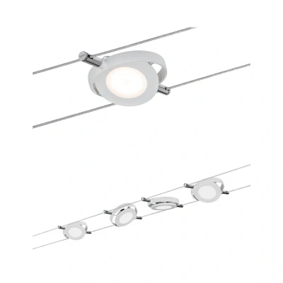 Imagen de Paulmann 94105 Sistema de cuerdas RoundMac Set extensible Blanco cálido 4x4W LED mate Luminaria cuerda colgante