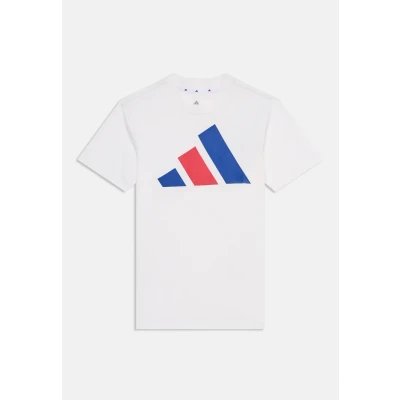 Imagen de adidas Performance Essentials Junior Unisex Camiseta estampada para niños, Talla: 15 16a, White/team royal blue/pure ruby