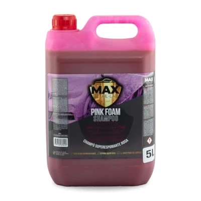Imagen de MAX DETAIL LAB Pink Foam 5L Champu Espuma Activa Lavado Coche Exterior Cherry Rosa, Desengrasante Abrillantador, Jabon Concentrado, Kit Limpieza Detailing Profesional Moto 5 Litros