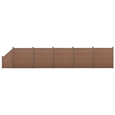 Imagen de NEU.HOLZ Valla de jardín WPC Panel Elemento Pantalla privacidad 183 x 973 cm Marrón