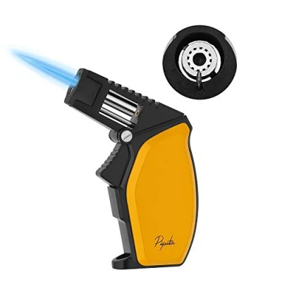 Imagen de PIPITA Juego de Regalo Antorcha Mechero,Butano Recargable con Llama Chorro Individual Mechero, Resistente al Viento Gas Encendedors(butano no Incluido)