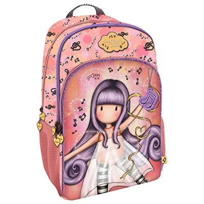 Imagen de SANTORO M665b, Mochila 2 Cremalleras Adaptable Carro Niños, Salmón, 315x440x225 Mm