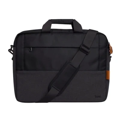 Imagen de Trust Lisboa Maletín Portátil 16&quot;, Funda Portatil 16 Pulgadas con Correa para Carrito, Bolso Hombre de Plástico Reciclado Tracolla, Mujer Universidad Negocio Trabajo Ordenador Negro