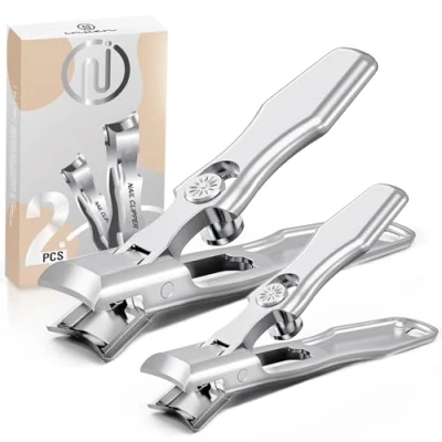 Imagen de Cortauñas Set Profesional, Fabricado en Acero Inoxidable para Hombre y Mujer Adulto, Afiladas con Recipiente Colector, Manicura las uñas de los pies