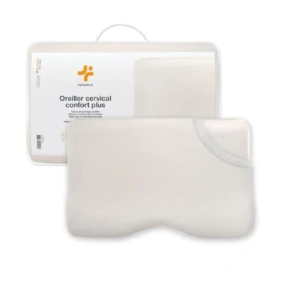 Imagen de Inphysio® Confort Plus Almohada Ortopédica de Espuma con Memoria Ergonómica Cervical Antiácaros Anti Cervicales Dolorosas Hipoalergénica 54 x 33 12/6 cm