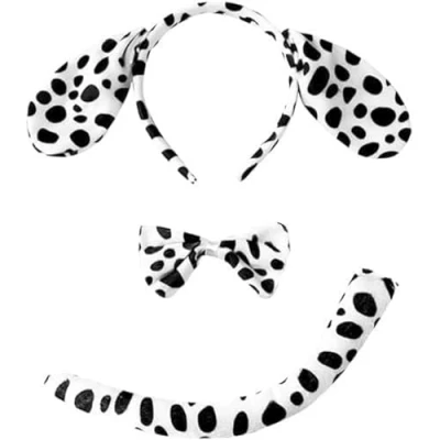 Imagen de Fartoni Disfraz Dalmata Niño O Adulto Con Orejas Dalmata, Pajarita Y Cola Dalmata. De Perro Para Carnaval. Dálmata Diadema Bebe Carnavales.