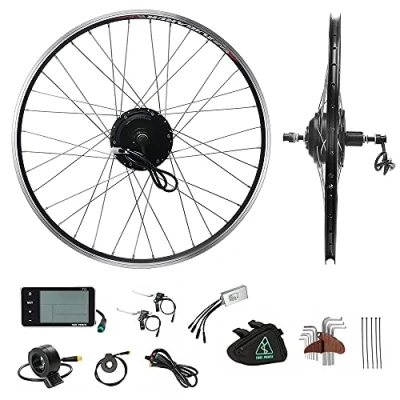 Imagen de YOSE POWER E Bike Kit de conversión para bicicleta eléctrica (36 V, 350 W, 28 pulgadas, 700 C, motor trasero, con pantalla LCD), color negro