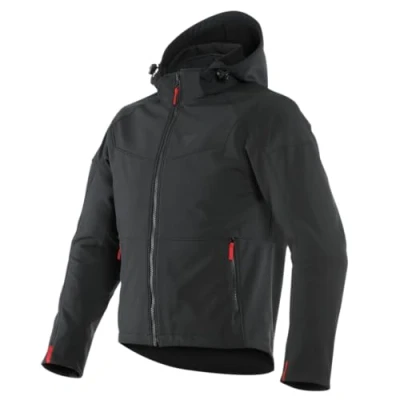 Imagen de Dainese Ignite Tex Jacket, Chaqueta Moto Hombre, Protectores de Hombros y Codos, Cazadora con Forro Polar Impermeable Transpirable, Detalles Reflectantes, Negro