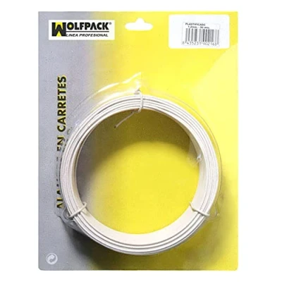 Imagen de WOLFPACK LINEA PROFESIONAL Alambre Plastificado 1,2 mm. Blanco (Rollo 50 metros)