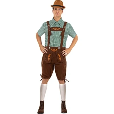 Imagen de Funidelia Disfraz de Oktoberfest con accesorios para hombre Tirolés, Bávaro, Oktoberfest, Alemania adultos y divertidos Fiestas, Carnaval Halloween Talla M