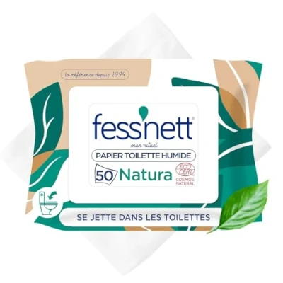 Imagen de Fess Nett Papel higiénico húmedo Natura x50 Fórmula testada dermatológicamente 0% parabeno fenoxiethanol Hipoalergénico