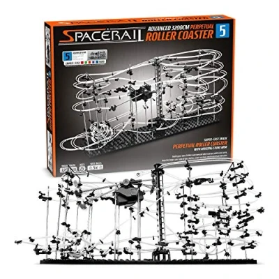 Imagen de CKB LTD SpaceRail Level 5 Pista para canicas Perpetual Roller Coaster montaña Rusa, Bola de ferrocarril Gadget carrera rusa mármol Kit construcción pistas bricolaje