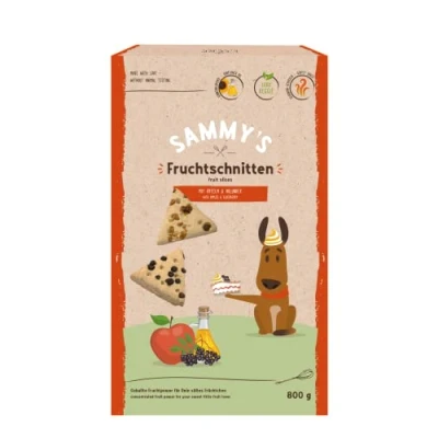 Imagen de Sammy&#039;s Fruit Cortes Afrutados, Aperitivos horneados para Perros, con Manzanas y saúco, 1 x 800 g
