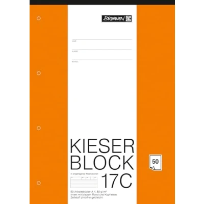 Imagen de Baier &amp; Schneider Bloc de papel cartas (tamaño A4, a rayas, 50 unidades), color blanco