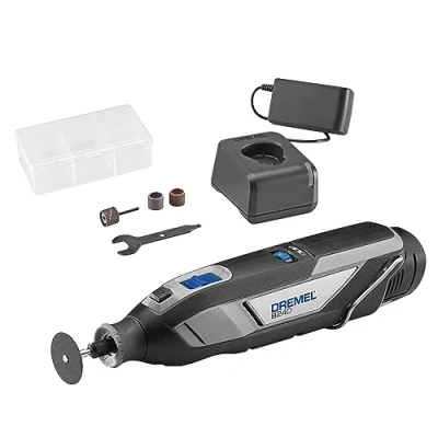 Imagen de Dremel 8240 Multiherramienta sin cable con batería de litio 12V 2Ah, kit 5 accesorios, Velocidad variable 5000 35 000 rpm y carga rápida