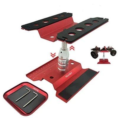 Imagen de Nuofan RC Car Work Stand Aluminum Repair Workstation 360 Degree Rotation Lift Lower w/Screw Tray for 1/8 1/10 1/12 1/16 Scale Traxxas TRX4 Axial Arrma Redcat Losi Crawler Monster Truck Buggy