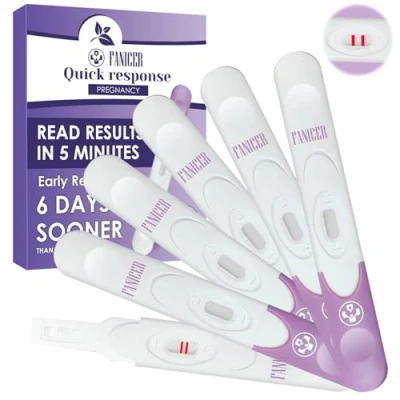 Imagen de 6 pcs Test de embarazo, Detección temprana test, Pruebas Prueba Embarazo Resultado Rapido en 3 Minutos (Púrpura)