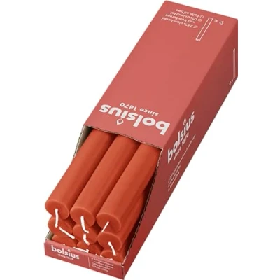 Imagen de Bolsius Velas rústicas, color naranja, juego de 9 unidades, duración la combustión, 13 horas, sin perfumar, cera vegetal natural, goteo, aceite palma, 27 x 2,3 cm Halloween