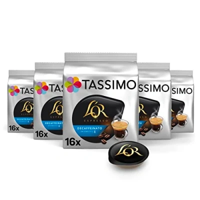 Imagen de cápsulas monodosis Tassimo L&#039;Or Espresso Decaffeinato, 16