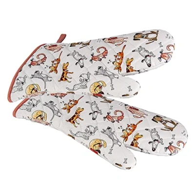 Imagen de SPOTTED DOG GIFT COMPANY Manoplas de Horno, Guantes Cocina, Horno Resistentes al Calor, 100% Algodón con Divertidas Perros, Regalos para Amantes los Perros y Animales