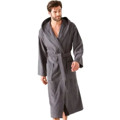 Imagen de Morgenstern Albornoz Hombre Capucha Algodón Rizo Gris Talla M 50