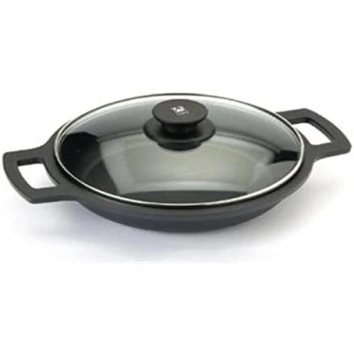 Imagen de BRA Efficient Cacerola baja con tapa de cristal y asas silicona extraíbles, 32 cm, apta para todo tipo cocinas incluida inducción horno