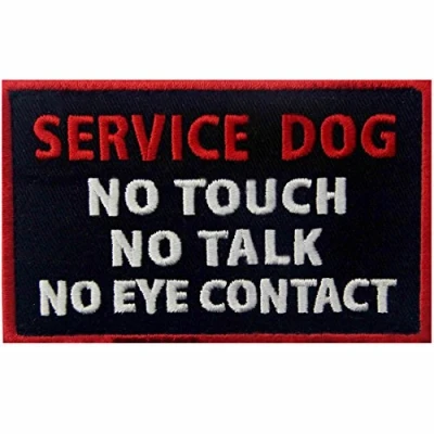 Imagen de Servicio de Perro Trabajando No Toque Chalecos/Arneses Emblema Broche Bordado Gancho y Parche bucle cierre