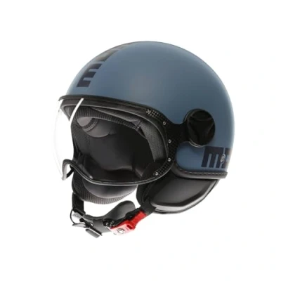 Imagen de MOMODESIGN FGTR Classic E2206 Casco Jet Abierto para Moto y Scooter, Hombre Mujer, Azul Polvo Mate/Azul, XL