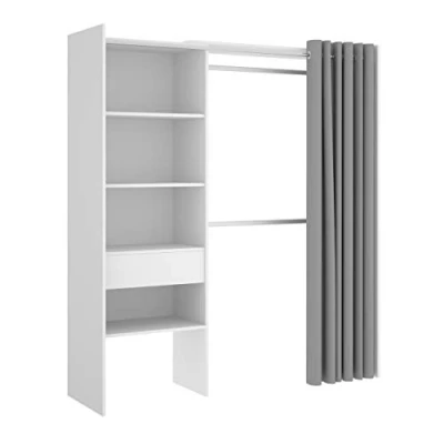Imagen de DEKIT GRUPO RIMOBEL SUIT Vestidor con cajón y cortina Blanco