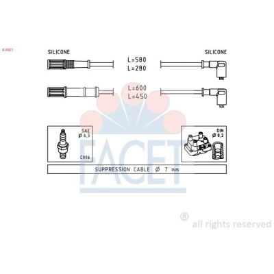 Imagen de Facet 4.9451 Juego de cables encendido