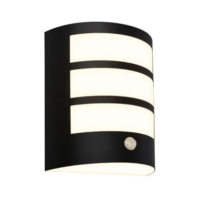 Imagen de BRILONER aplique LED sin conexión a la red con detector de movimiento, sensor crepuscular, temporizador 20 seg., recargable, iluminación exterior pared, luz exterior, 18x15x7 cm, negro
