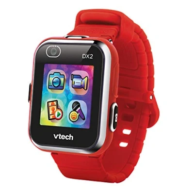 Imagen de VTech Kidizoom Smart Watch DX2, Reloj inteligente para niños, doble cámara de fotos, vídeos, juegos, color Rojo, Versión ESP (80 193827)