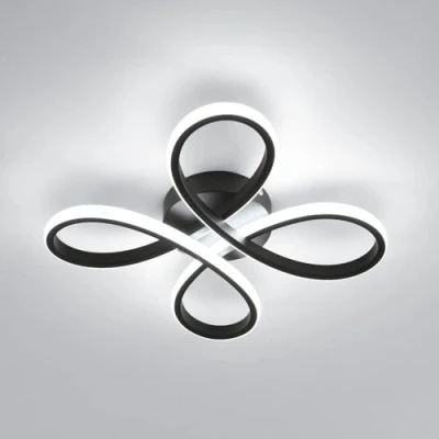 Imagen de Comely Luz de Techo LED Moderna, Lámpara 30W 3375LM, Iluminación Flor para Pasillo, Balcón, Dormitorio, Sala Estar, Comedor, Blanca 6500K, 30cm, Negro