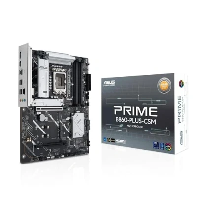 Imagen de ASUS Prime B860 PLUS CSM Placa Base (Intel LGA 1851 B860, ATX, Memoria DDR5, PCIe 5.0 x16 SafeSlot, 3 4.0 M.2, HDMI, DisplayPort, USB 20 Gbps, 5 Gbps Tipo C)