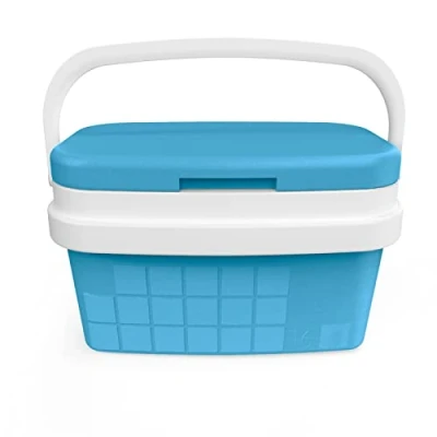 Imagen de COM FORT HOUSE Nevera Portátil con Asa Rígida Porta Alimentos para Camping, Playa, Acampada Color Azul Cielo Capacidad 16L