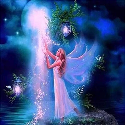Imagen de Kit de Pintura Diamantes 5D completo para adultos y niños Hada la fantasía DIY Diamond Painting Rhinestone Bordado Punto Cruz Lienzo Art Craft Decoración Pared del Hogar,30x30cm